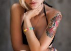 Hot blonde tattooed teen with nice body