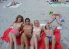 Topless hot teens posing on the beach